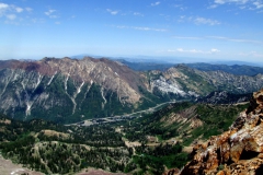 view toward Snowbird from the top of the American Twin Fork Peaks